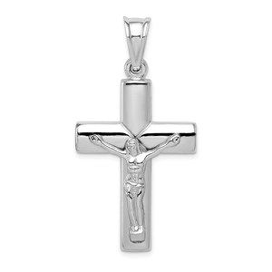 Million Charms 925 Sterling Silver Rhodium-plated Hollow Latin Crucifix Pendant